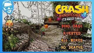 Dino Dash NVerted  Full Walkthrough  No Deaths  All Gems  Crash Bandicoot 4 4k [upl. by Funk]