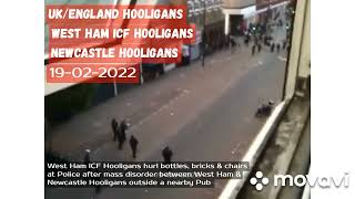 West Ham v Newcastle Hooligans fght  19022022 [upl. by Nyladam767]