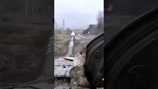 Russian soldiers flee after their T80 tank is hit by Javelin missile [upl. by Reinal]