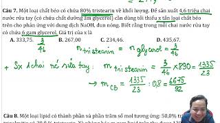 Một loại chất béo có chứa 80 tristearin về khối lượng Để sản xuất 46 triệu chai nước rửa tay [upl. by Rusert]