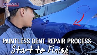 Watch Start to Finish Dent Repair on a Honda CRZ  Dentless Touch [upl. by Bodnar]