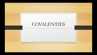 Covalenties [upl. by Brewster]