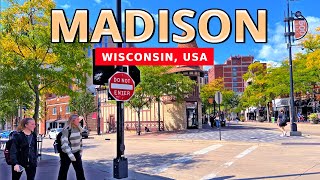 Life in Madison Wisconsin 🇺🇸 4K Downtown Madison Walking Tour [upl. by Dahraf]