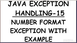 NumberFormatException example in java [upl. by Etteneg]