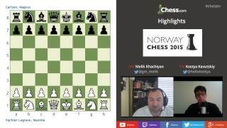 Norway Chess Recap Round 7 GM Melik Khachiyan and FM Kostya Kavutskiy [upl. by Niawd]