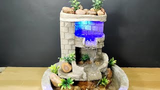 Table top waterfall fountain water fountain making step by step [upl. by Rollins388]