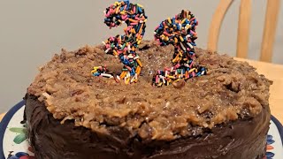 Making German Chocolate Cake Sprinkle Birthday Number Tutorial [upl. by Rizika]