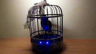 Halloween Animated Spooky Bird Crow in Cage Decoration Prop Light Sound [upl. by Tormoria]