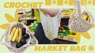 Crochet Market Bag A very practical summer project 🏖️🌞🕶️ [upl. by Anrym748]