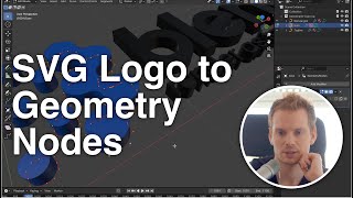 Blender Tutorial  SVG Logos Part 1  Turn your SVG Logo 3D with Geometry Nodes b3d [upl. by Lorry]