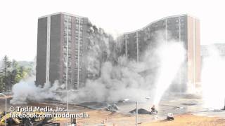 Tuscaloosa Rose Towers Implosion and Demolition in Slow Motion [upl. by Kelley]