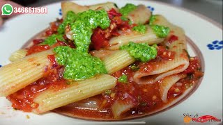 Pasta Estiva al Pomodoro con crema al Basilico  Facilissima e gustosa [upl. by Anialed336]