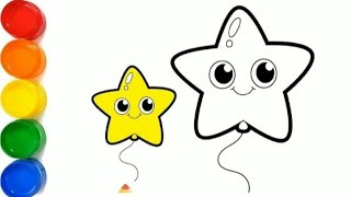 How to draw a cute star balloon for kids and toddlers [upl. by Oecile34]