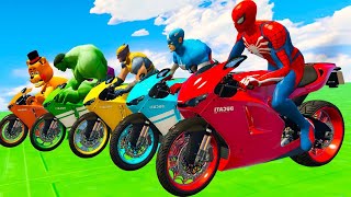 GTA V Epic New Stunt Race For Car Racing Challenge by Trevor and Shark spiderman [upl. by Greff]