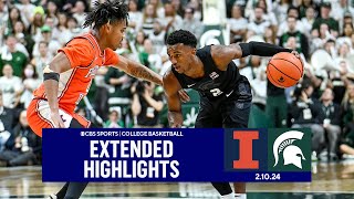 No 10 Illinois at Michigan State College Basketball Extended Highlights I CBS Sports [upl. by Viviyan912]