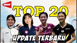 LENGKAP  RANGKING BWF TERBARU TOP 20 [upl. by Ynohtn453]