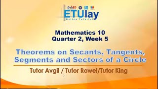 Theorems on Secants Tangents Segments and Sectors of a Circle  Math 10  Quarter 2 Week 5 [upl. by Vaas]