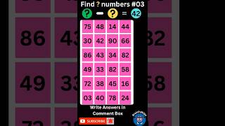 Find  numbers  3  Only a genius could find all the numbers  Hard Level [upl. by Glassco]