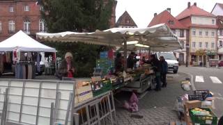 Markt in Weissenburg  Elsass  Frankreich Wissembourg  Alsace France 16112013 Clip 15 [upl. by Marlie20]