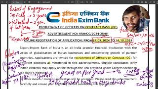 India Exim Bank Officer Recruitment 2024 – Apply Online for 88 Posts [upl. by Eynttirb]