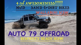 Landcruiser 4 cylinder 79series OFFROAD driving Wallaroo day trip Bennetts Beach sand driving amp MUD [upl. by Moriarty804]