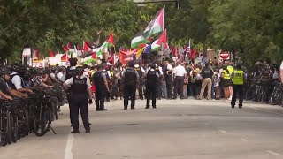 Protesters rally outside of DNC as Chicago officials pledge to keep peace [upl. by Annohs]