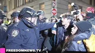 Clashes And Arrests at Propalestine Protest on Wall Street NYC [upl. by Oeram]