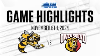 OHL Highlights Sarnia Sting  Owen Sound Attack Nov 6 2024 [upl. by Hanid]