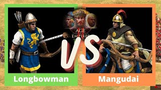 Longbowman VS Mangudai Britons VS Mongols  Age of Empires 2 Definitive Edition [upl. by Norab]