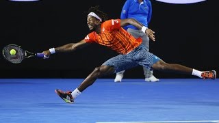 Gael Monfils v Milos Raonic highlights QF  Australian Open 2016 [upl. by Woodcock]