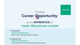 FRESHERS Excellent Opportunity for ProductionQCQAHRAdminEngineering AT Hester Biosciences Ltd [upl. by Nitsed253]