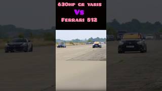 automobile toyota yaris🔥🔥 vs Ferrari 812 superfast 🔥🔥😘dragrace carwow [upl. by Aynom]