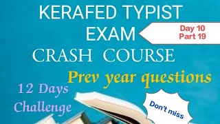 KERAFED TYPIST CRASH COURSE  PREVIOUS QUESTIONS amp ANSWERS kerafed typist exam masteringwdutech [upl. by Ennagem590]