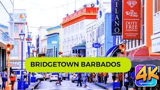 Morning Streets walk of Bridgetown Barbados  4k City walking Tour with city sound for relaxing [upl. by Revilo]