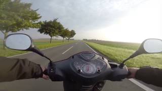 Fahrt im ersten Morgennebel mit dem Honda 125 psi 2014ErfeldenLeeheimDornheim [upl. by Trstram410]