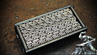 Damascus steel made from rasp blades on plasterboard [upl. by Ramilahs329]