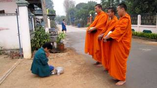 Thai Monks Collecting Alms [upl. by Karola]