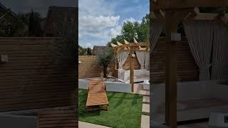 pergola and seating design design landscaping garden [upl. by Yadroc]