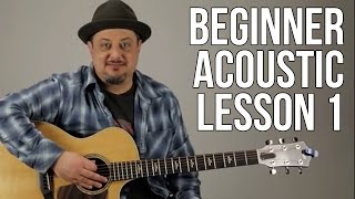 Beginner Acoustic Lesson 1  Your Very First Guitar Lesson E Minor  Asus2 [upl. by Yekcaj743]