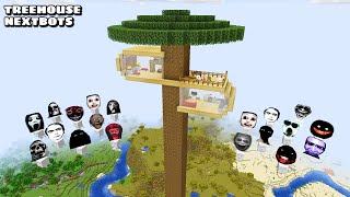 SURVIVAL TALLEST TREE HOUSE WITH 100 NEXTBOTS in Minecraft Part 2  Gameplay  Coffin Meme [upl. by Nylteak704]