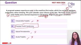 NEET MDS 2024 Endo  Cracked Tooth Syndrome [upl. by Anselma]