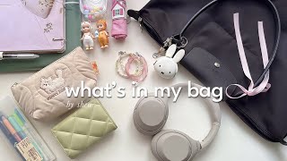 what’s in my bag 2024  my daily essentials for college and work 🎧 ˖ ꒰ functional amp cute ꒱ [upl. by Yzus660]