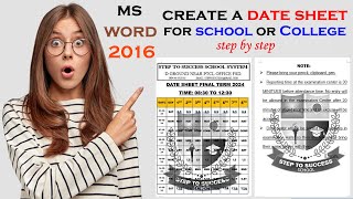 How to make a Date Sheet  Exam date sheet kaise banate hain  How to Make Final Exam Date Sheet [upl. by Savil170]