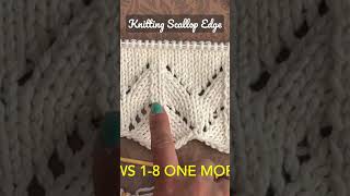 Knitting scallop edge adapted from machine knitting shorts knitting ถักนิตติ้ง [upl. by Hayimas]