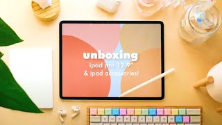 iPad Pro 129quot 2020 ✨🍡 Aesthetic Unboxing  Apple Pencil 2 AirPods Pro Gaming Controller [upl. by Ybeloc36]