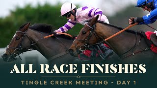 ALL RACE FINISHES  BETFAIR TINGLE CREEK DAY 1 AT SANDOWN PARK [upl. by Ennayram]