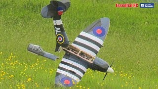 TRAGIC radio controlled RC SPITFIRE CRASH LANDING [upl. by Berkeley732]