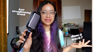 Trying the Philips Heated Hair Straightening Brush  not sponsored  unboxing amp review [upl. by Suiravad87]