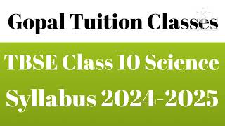 TBSE Class 10 Science Syllabus 20242025 educationviralvideo foryou biologyclass trending exam [upl. by Marb129]