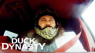 Willie vs Pro Race Car Driver Season 2  Duck Dynasty [upl. by Elleinnad83]